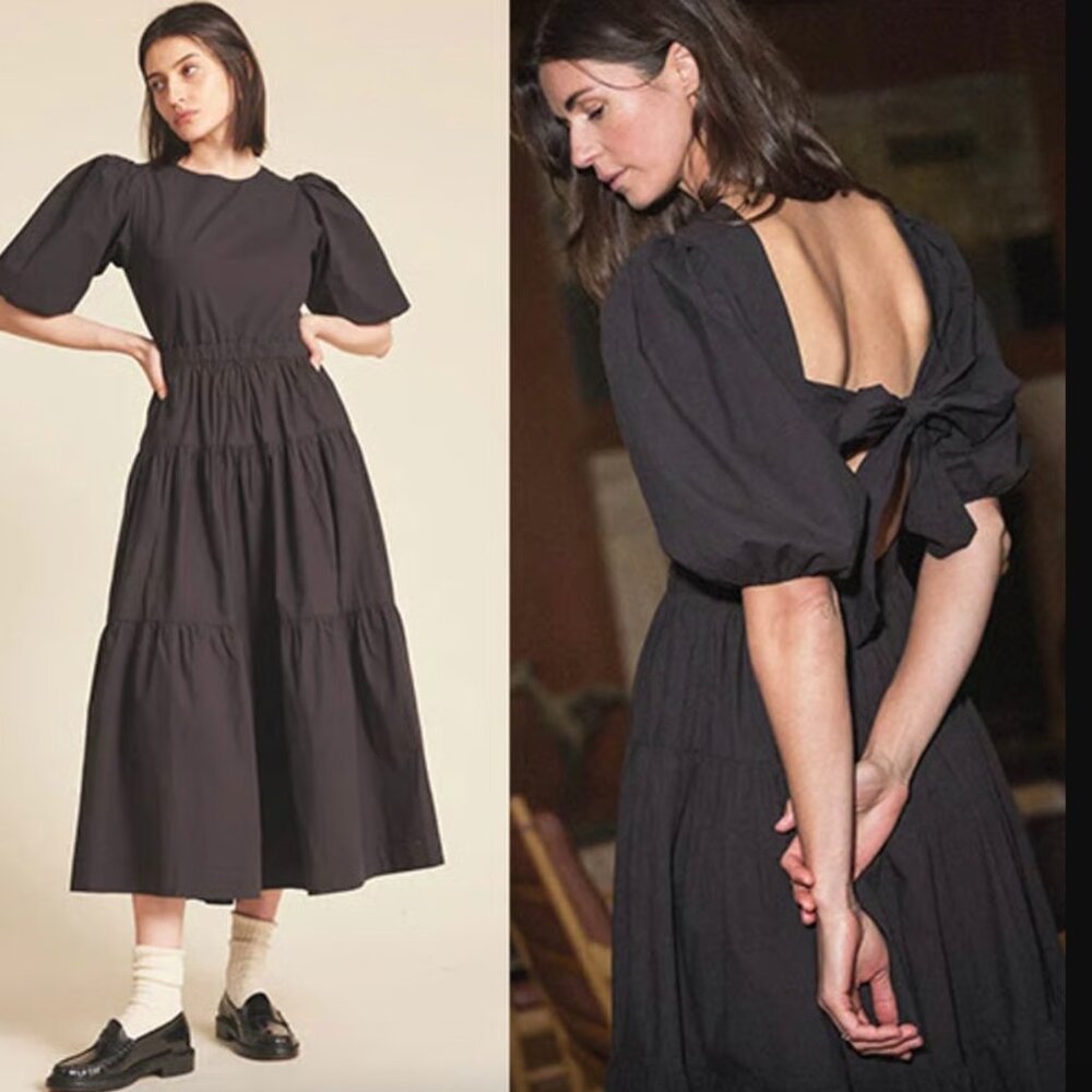 Trovata Birds of Paradise Daphnie Dress Black Size L / Black Maxi Dress Designer